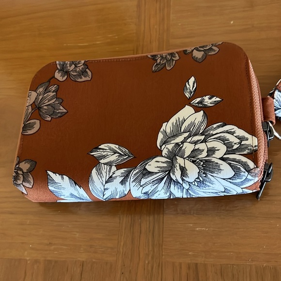 Sak Saum Floral Double Zipper Wristlet Clutch Wallet For Freedom - Picture 2 of 5